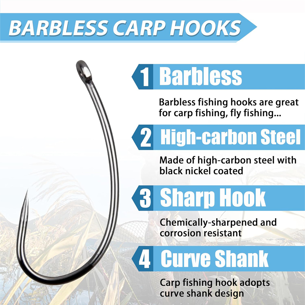 180PCS Barbless Fishing Hooks  - Fishing Hook Assortment recension och pris