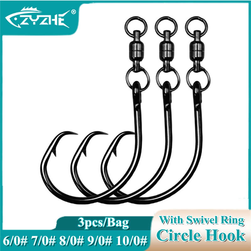 ZYZHE 3/6/9pcs Circle Hooks Wi - Fishing Hook Barbless recension och pris